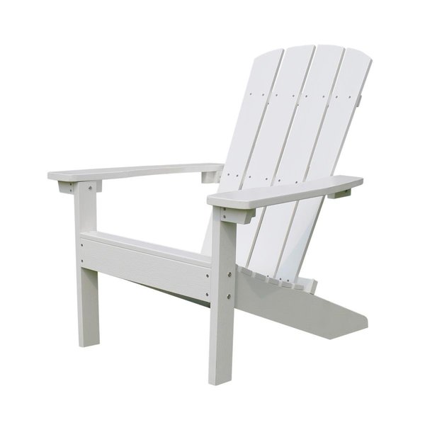 Merry Products Merry Products ADC0511120110 36.61 in. Lakeside Faux Wood Adirondack Chair; White ADC0511120110